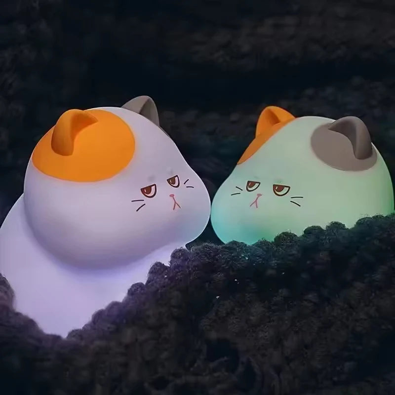 Gourmand Cat Night Light,Ambient Pat-Pat Lamp,Rechargeable,Timer,Ideal for Home Decor,Perfect Gift Choice