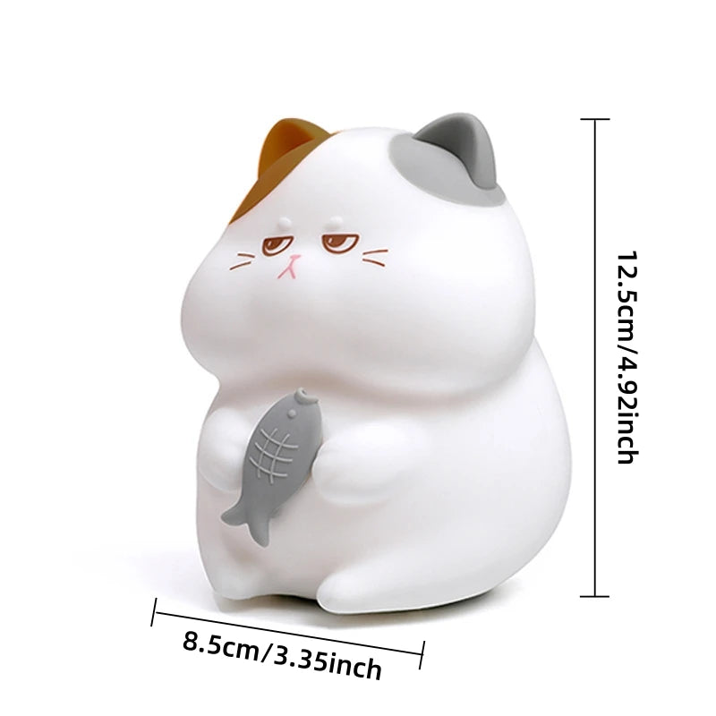 Gourmand Cat Night Light,Ambient Pat-Pat Lamp,Rechargeable,Timer,Ideal for Home Decor,Perfect Gift Choice